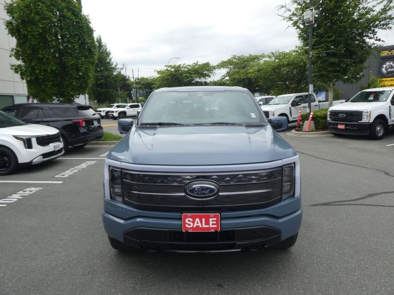 Gray 2023 Ford F-150 Lightning Platinum SuperCrew AWD Pickup Truck All-Wheel Drive Automatic