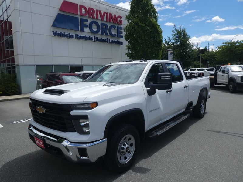 White 2025 Chevrolet Silverado 3500HD Work Truck Crew Cab 4WD Pickup Truck Four-Wheel Drive Automatic