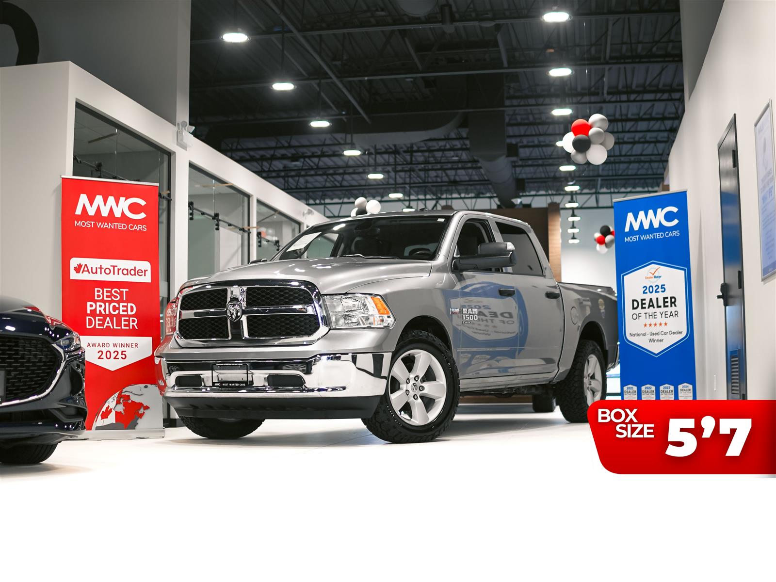 Silver 2023 RAM 1500 Classic SLT Crew Cab 4WD Pickup Truck Four-Wheel Drive Automatic