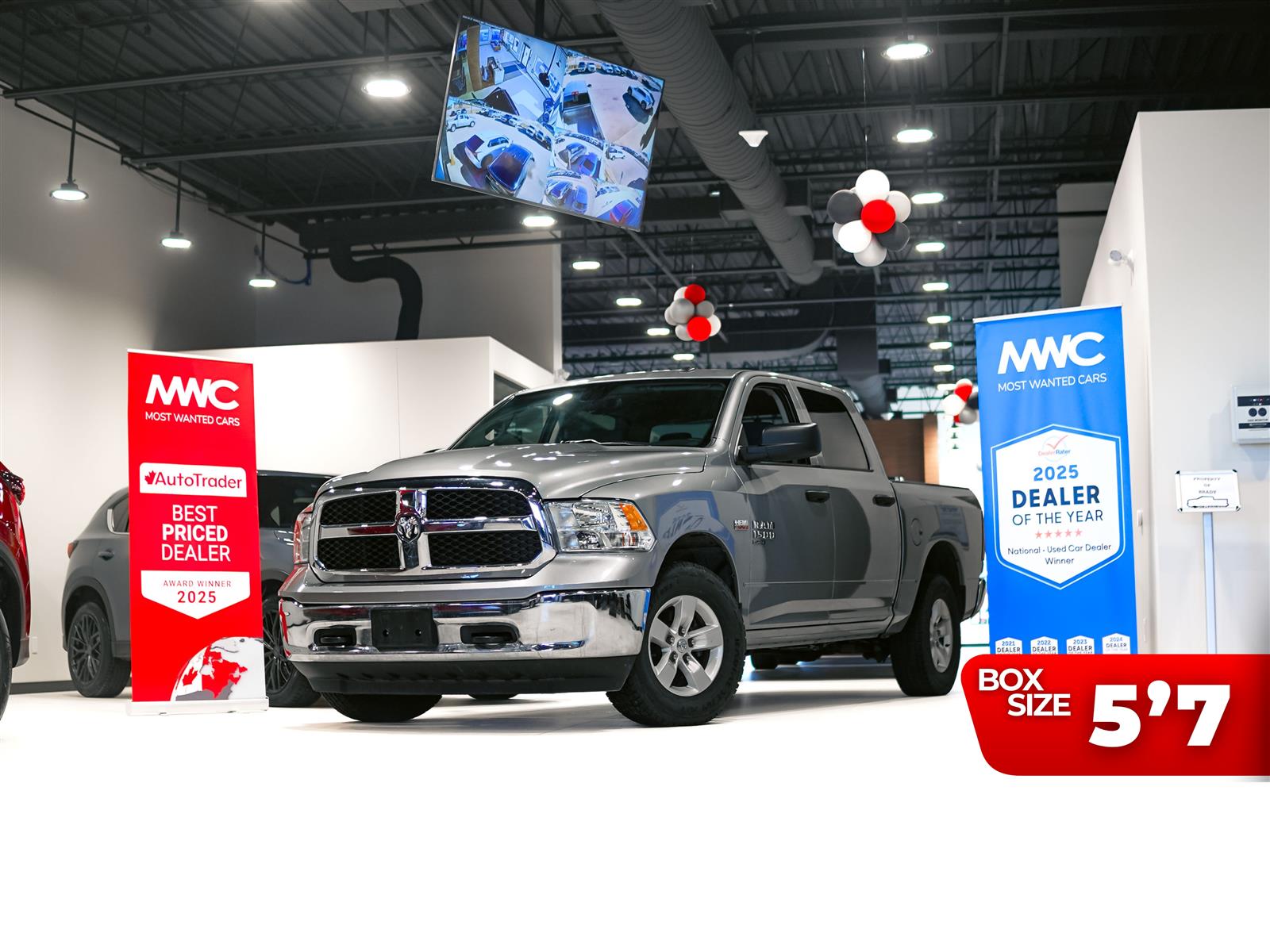 Silver 2023 RAM 1500 Classic SLT Crew Cab 4WD Pickup Truck Four-Wheel Drive Automatic