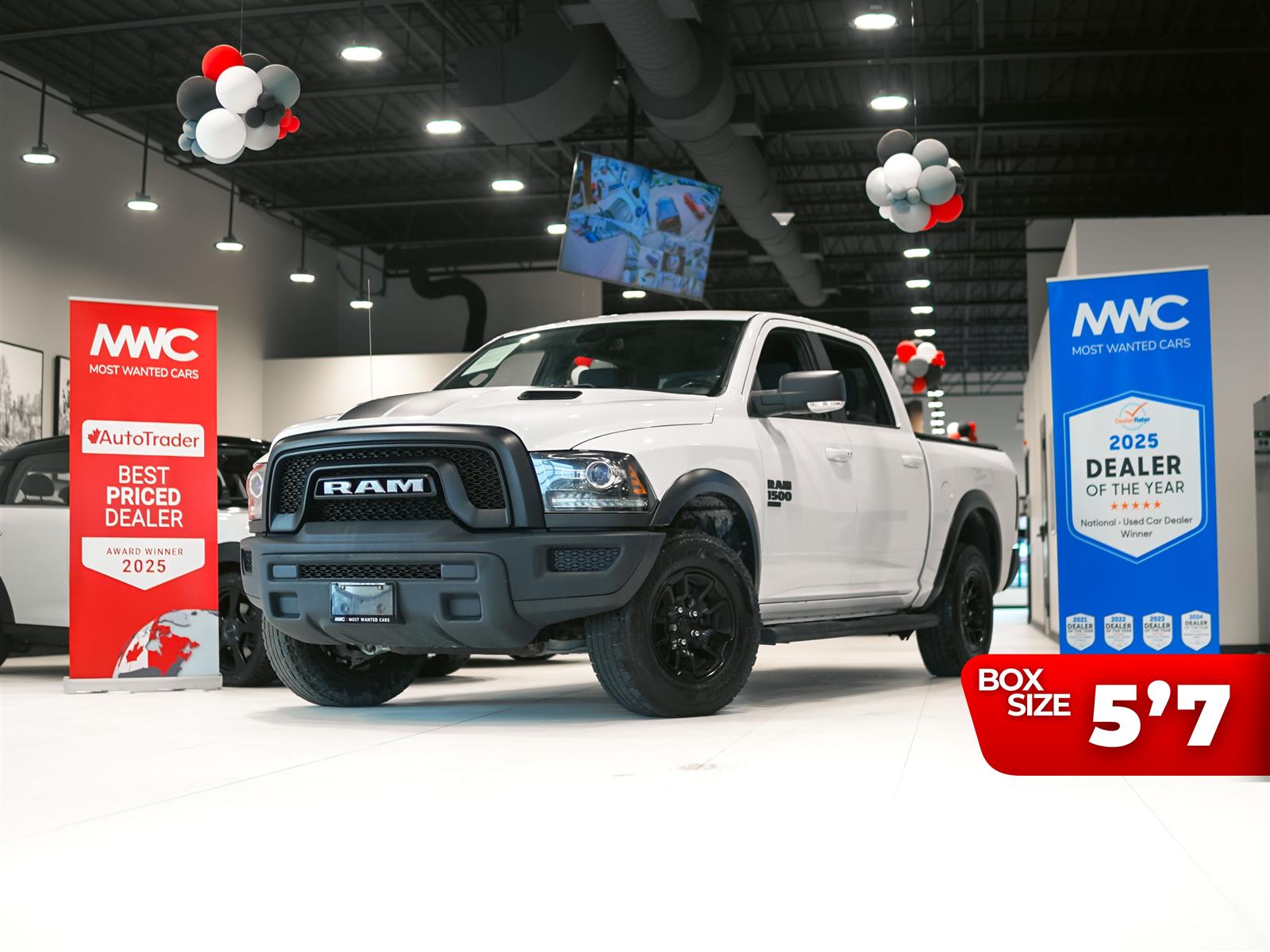 White 2022 RAM 1500 Classic Warlock Crew Cab 4WD Pickup Truck Four-Wheel Drive Automatic
