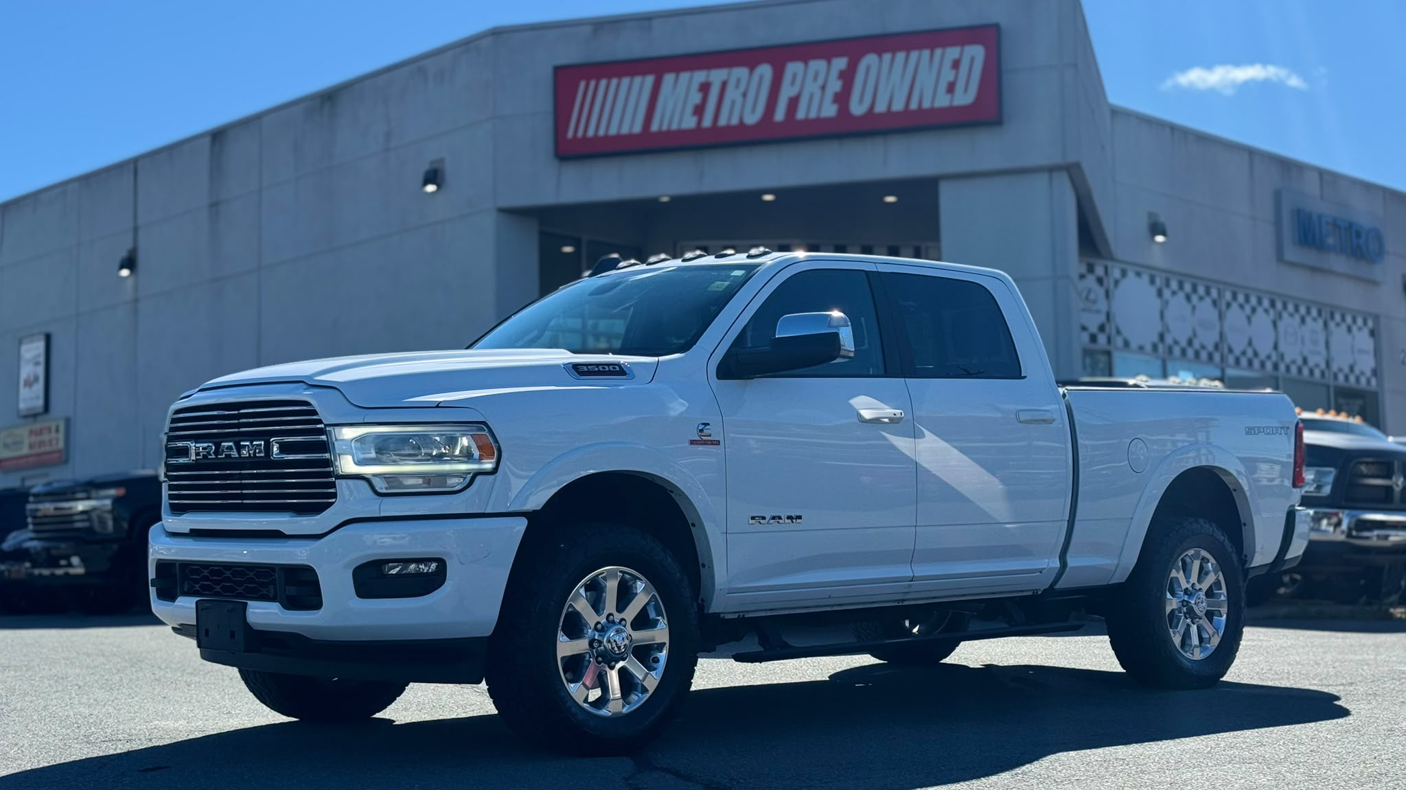White 2022 RAM 3500 Pickup Truck Four-Wheel Drive Automatic