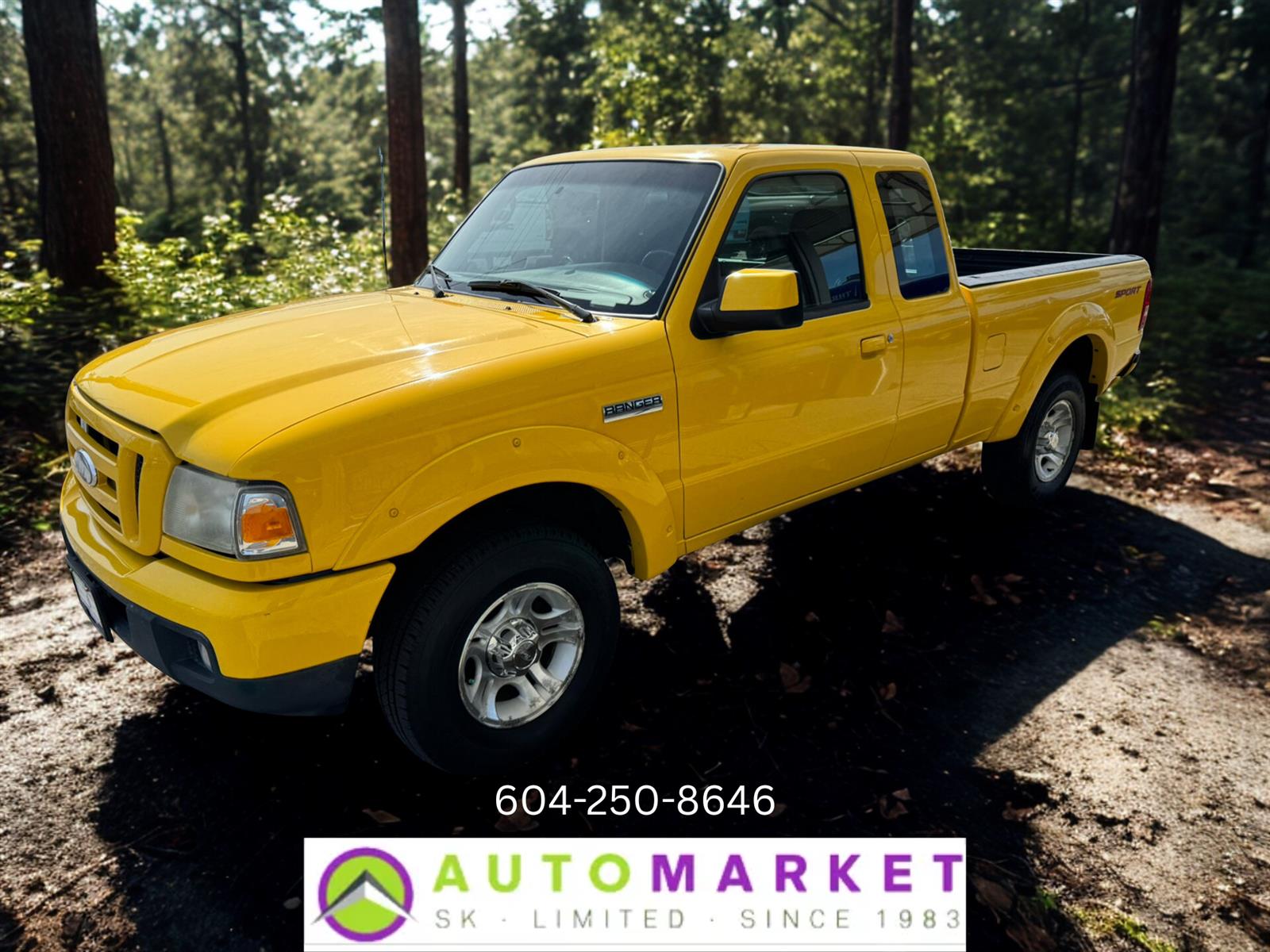 Yellow 2007 Ford Ranger Pickup Truck Rear-Wheel Drive Automatic