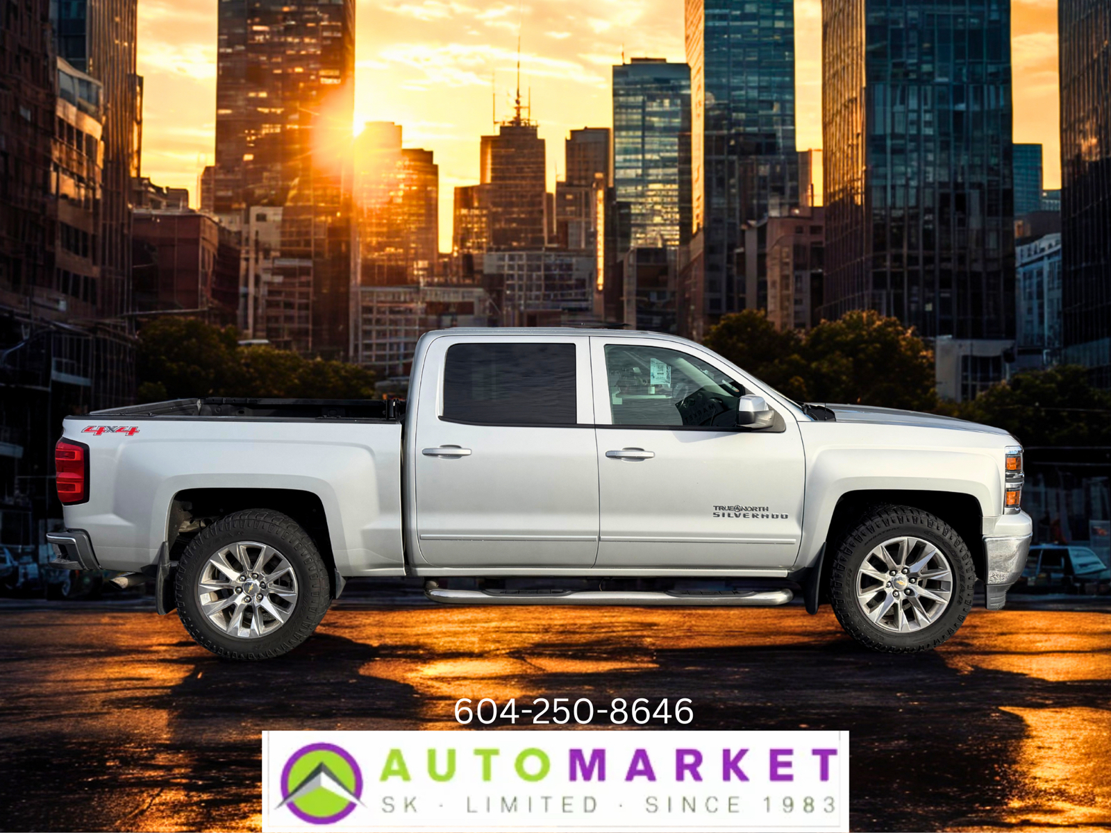 Gray 2015 Chevrolet Silverado 1500 Pickup Truck Four-Wheel Drive Automatic
