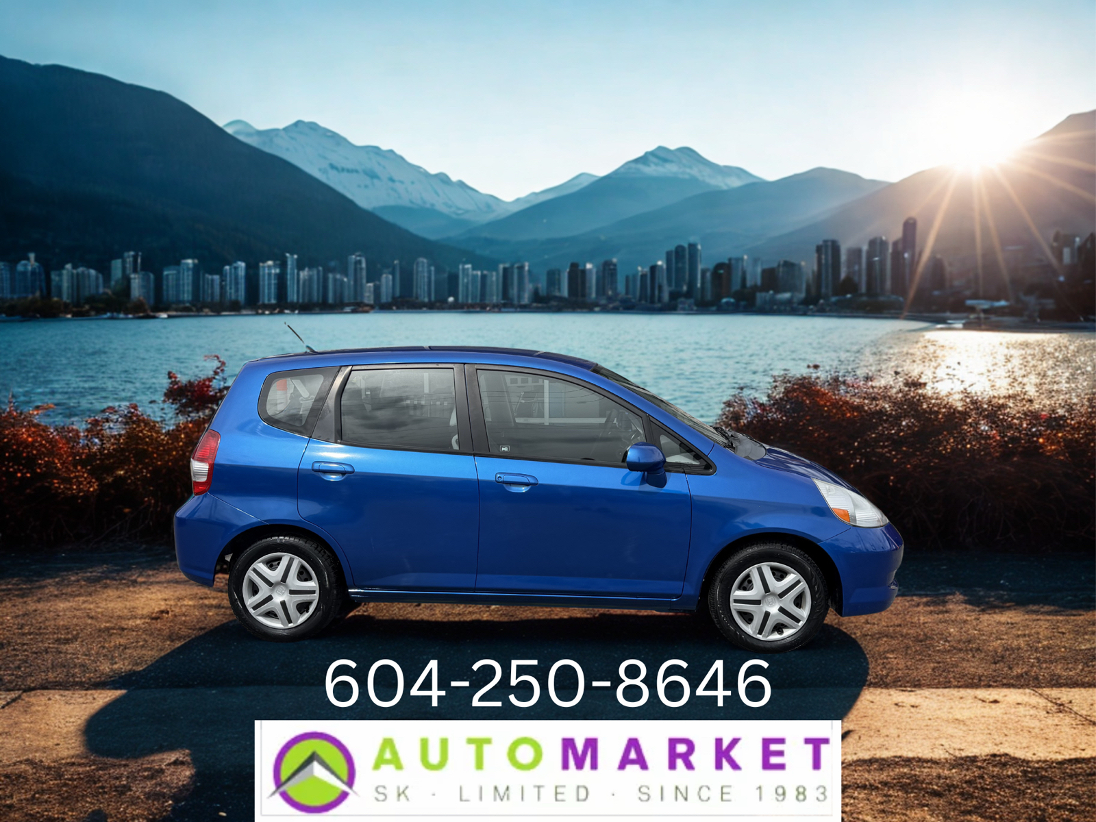 Blue 2007 Honda Fit DX Hatchback Automatic