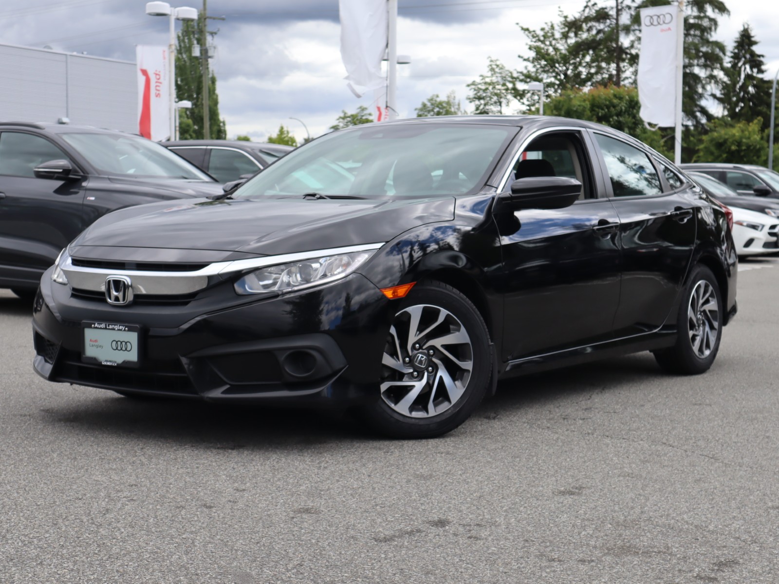 Crystal Black Pearl 2018 Honda Civic EX with Honda Sensing Sedan Front-Wheel Drive Automatic