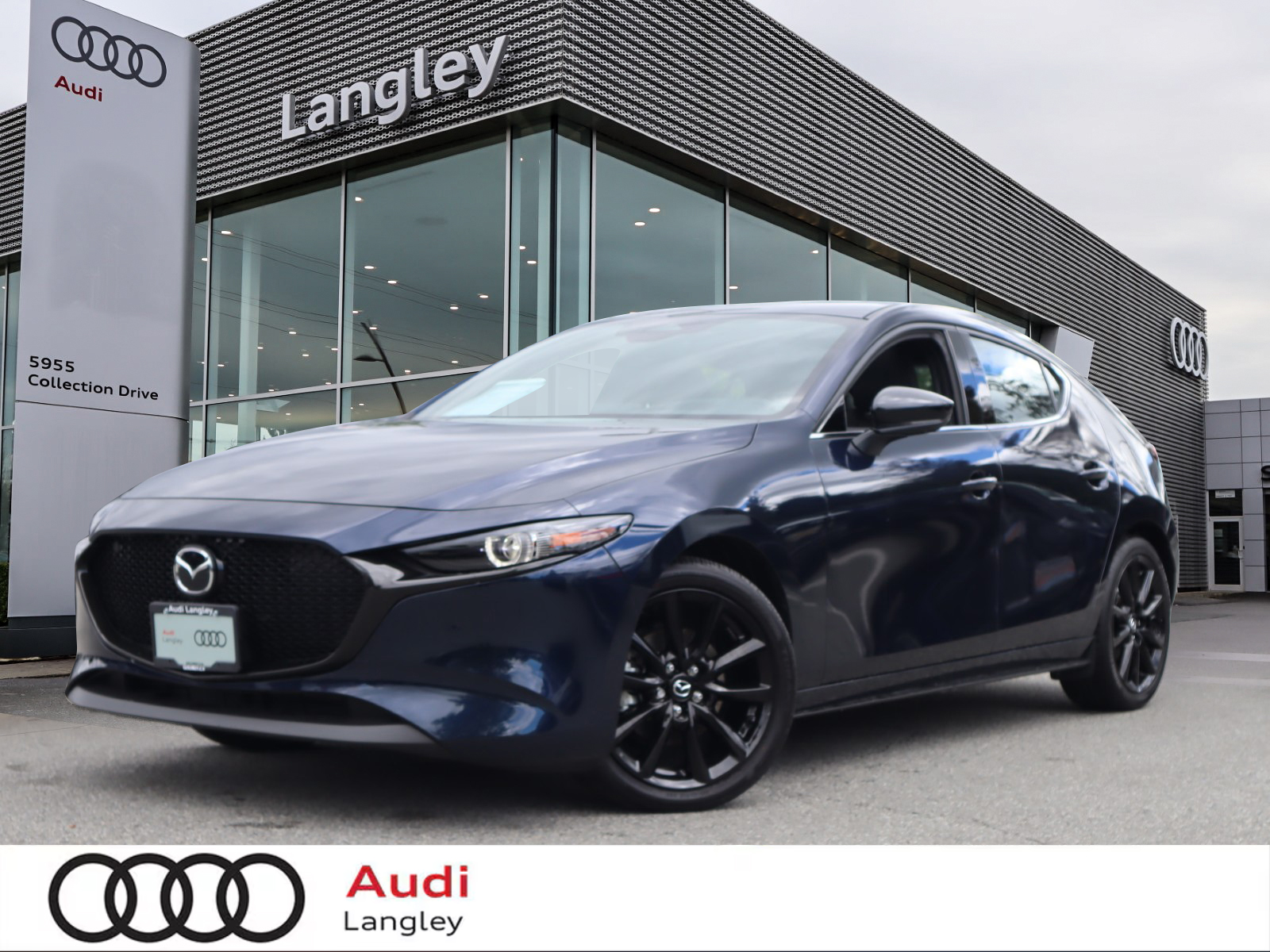 Deep Crystal Blue Mica 2025 Mazda MAZDA3 Sport GT with Turbo AWD Hatchback Automatic