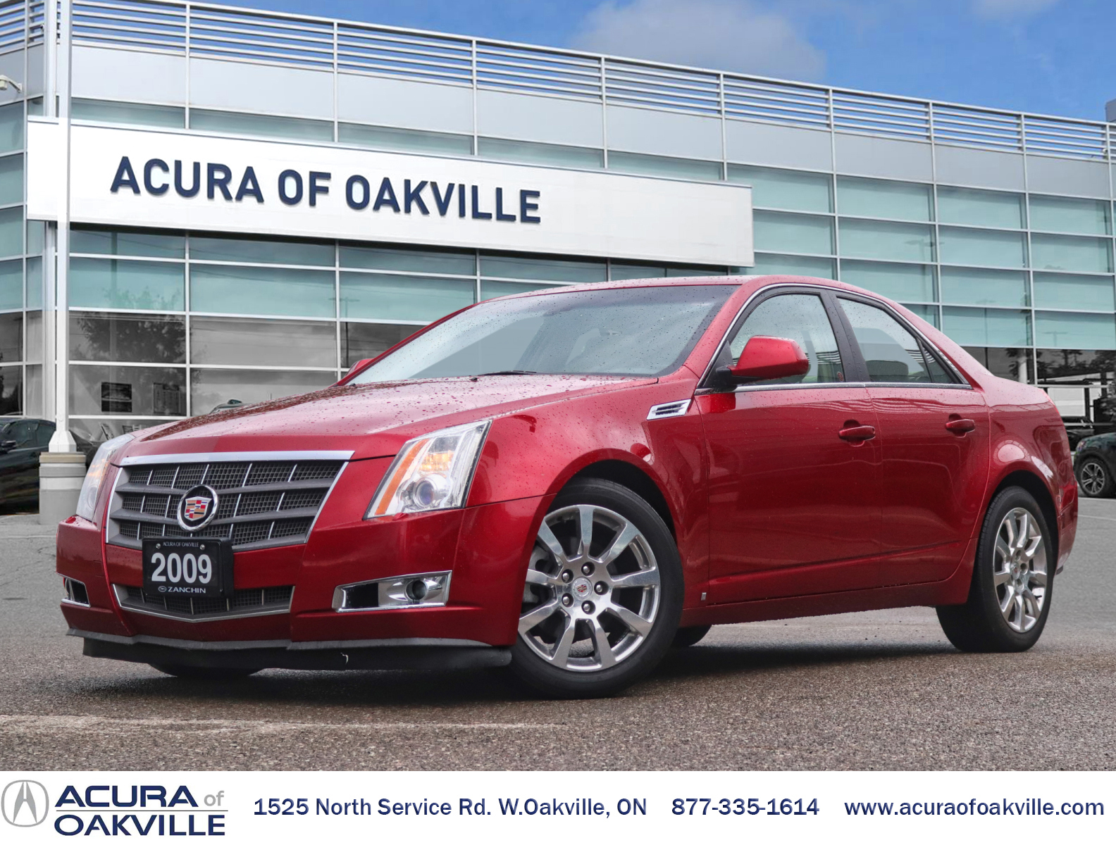Red 2009 Cadillac CTS Sedan All-Wheel Drive 6-Speed Automatic