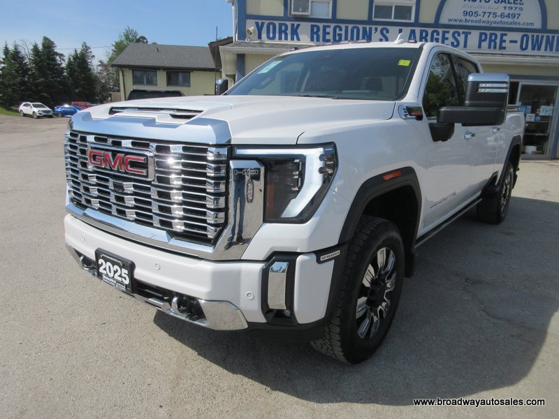 White 2025 GMC Sierra 2500HD Denali Crew Cab 4WD Pickup Truck Four-Wheel Drive Automatic