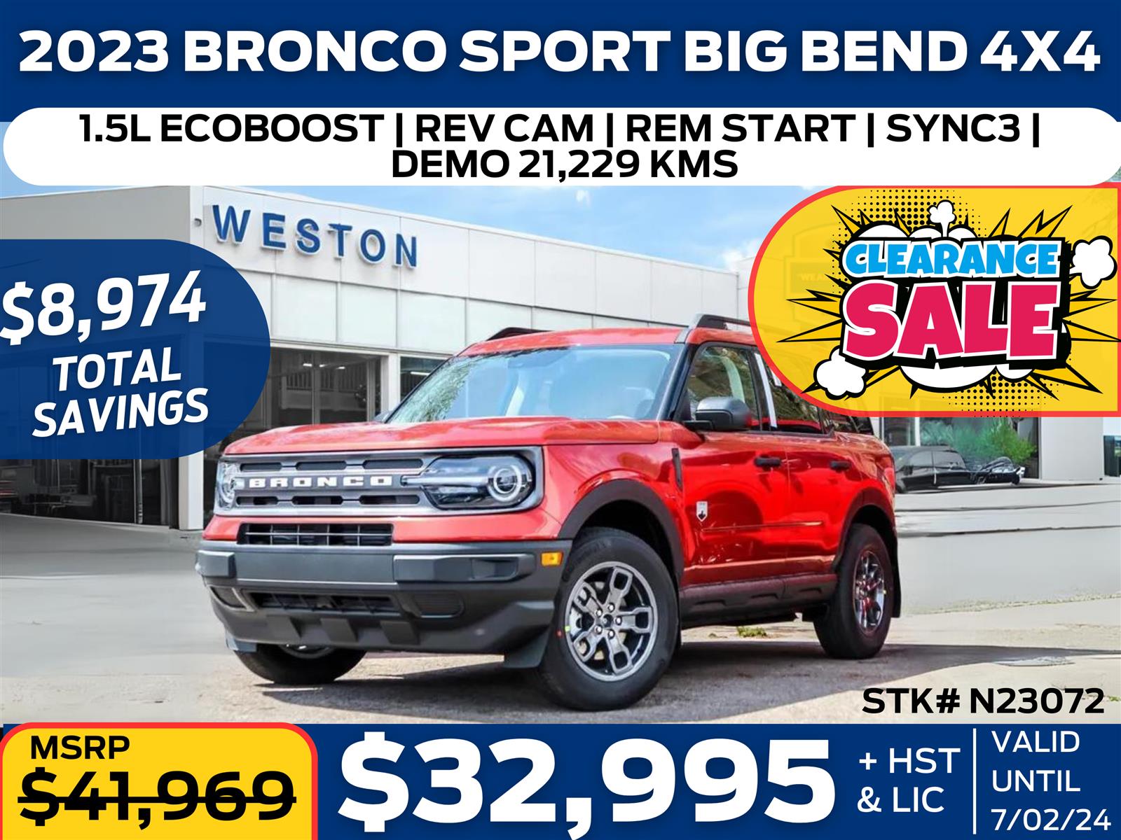 new 2023 Ford Bronco Sport car, priced at $41,969