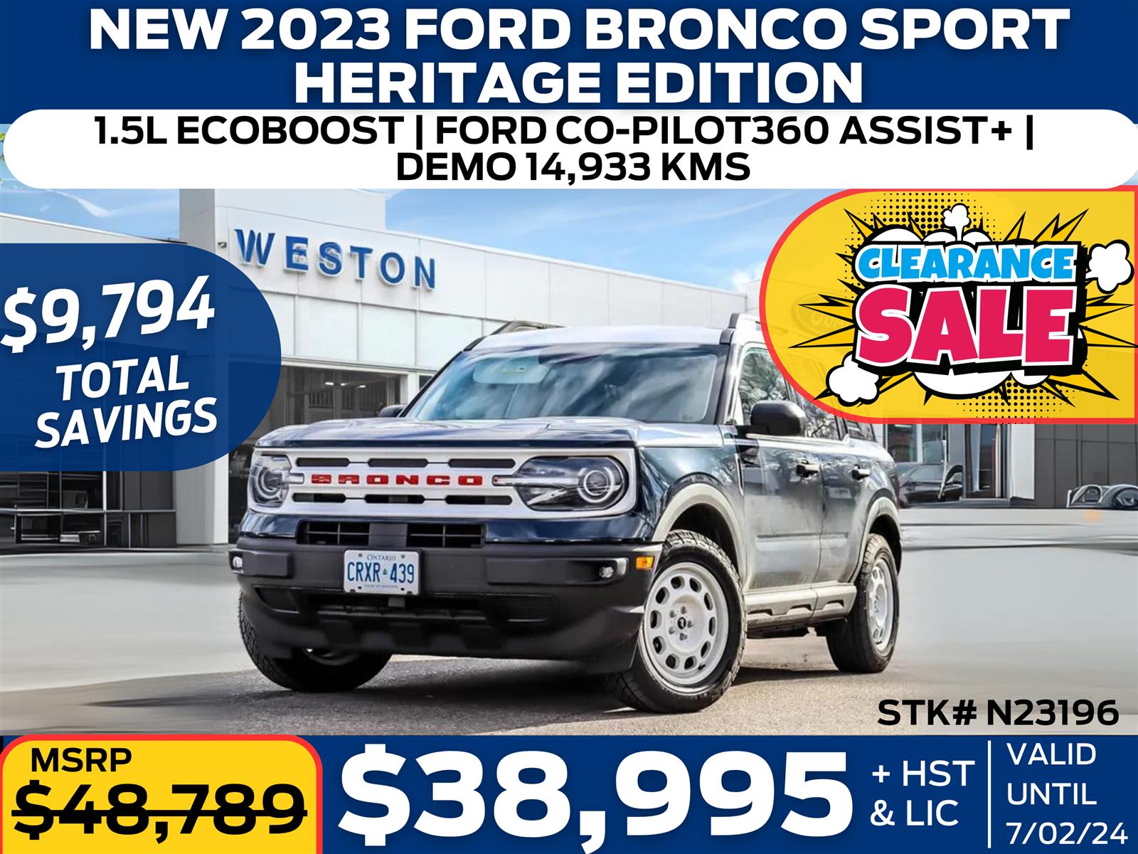 new 2023 Ford Bronco Sport car, priced at $48,789
