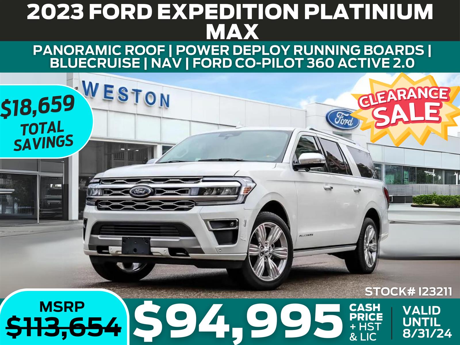 new 2023 Ford Expedition car, priced at $113,654