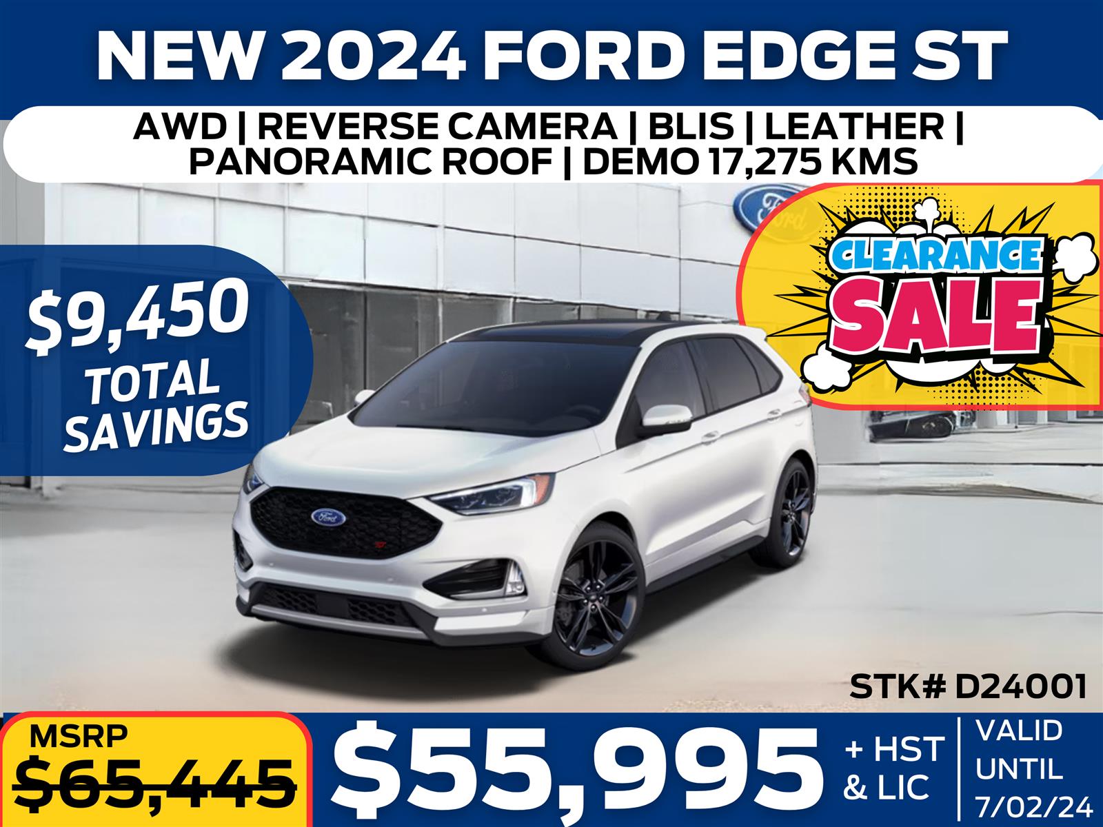 new 2024 Ford Edge car, priced at $63,250