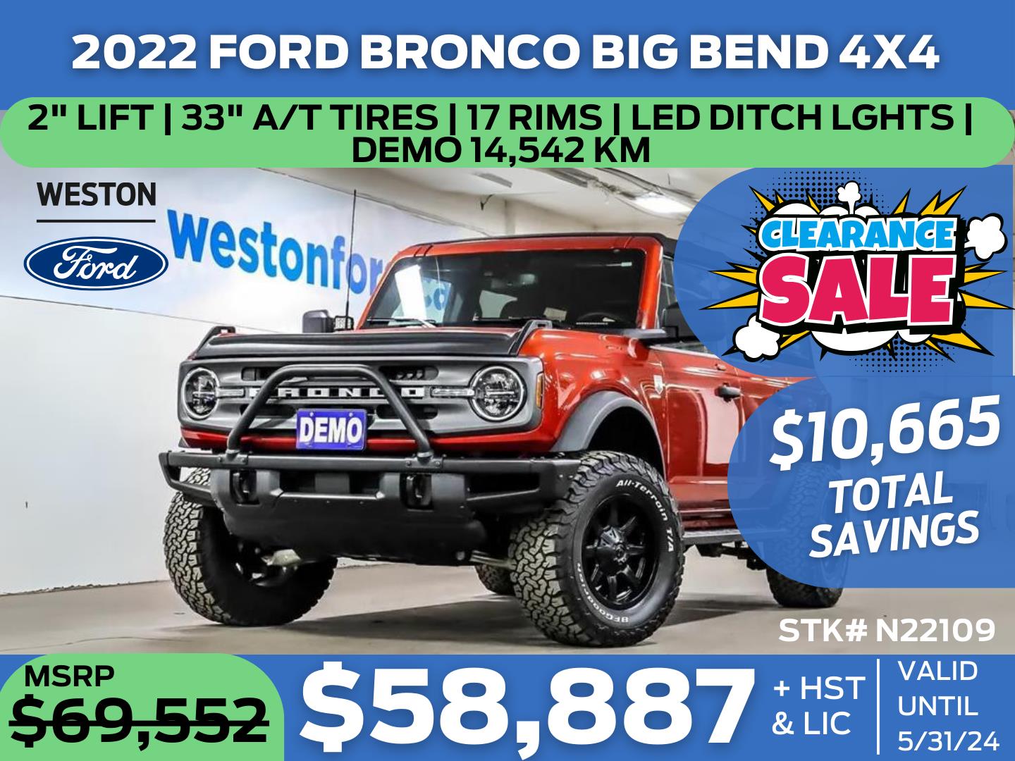 used 2022 Ford Bronco car, priced at $53,987