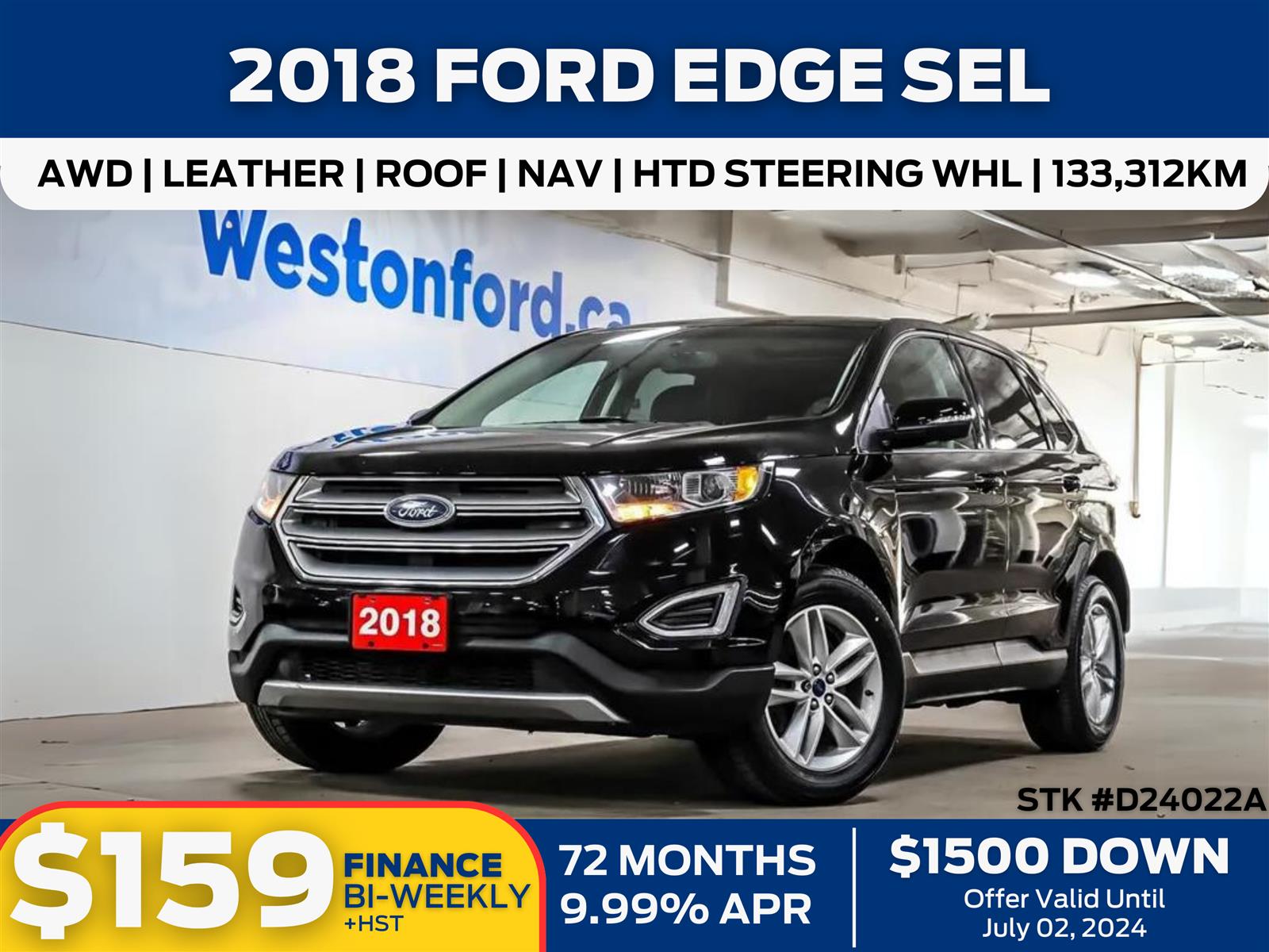 used 2018 Ford Edge car, priced at $19,987